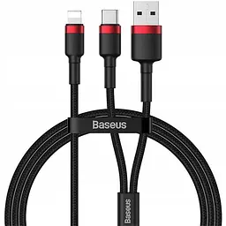 Кабель Baseus Cafule Cable USB to Lightning\Type-C 18W 1m CATKLF-ELG1 Black-Red