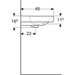 Раковина Geberit Smyle Square 75x48 500.249.01.1, Білий - мініатюра 2