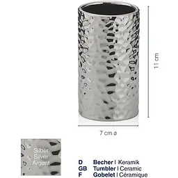 Стакан для зубних щіток Kela Sterling 11х6.5 см срібний  (23781) - мініатюра 2