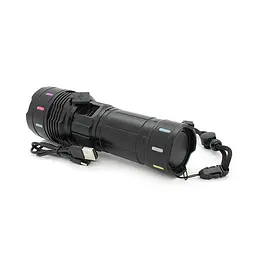 Ліхтар пошуковий BP-9600 LED PM60, 5 режимів, живлення від 3*18650, IP65, кабель USB, 210х100х70мм, 0,686кг, Black, BOX - мініатюра 3