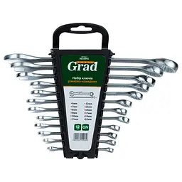Ключи рожково-накидные Grad 12 шт (6-14, 17, 19, 22 мм) CrV (TR6010945)