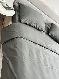 Комплект постільної білизни Ecotton двоспальний 180х215 см однотонний сірий Nid Grey (25192/2.0) - мініатюра 9