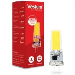 Лампочка Vestum LED COB G4 3,5W 3000K 220V (1-VS-8101)