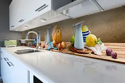 Кухонний фартух Блакитний Глечик наклейка ПВХ осінь натюрморт гарбуз Бежевий 60х300 см Happy Pocket Z180465 - мініатюра 2