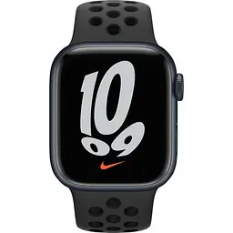 Смарт-годинник Apple Watch Nike Series 7 GPS 41mm Midnight Aluminum Case w. Anthracite/Black Nike Sport Band (MKN43) - мініатюра 2