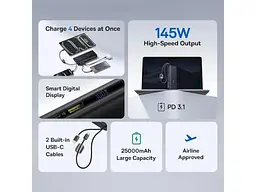 Зовнішній акумулятор (Power Bank) BASEUS Enerfill FC41 145W 25000mAh Black (E0028H, E0028H01) - мініатюра 7