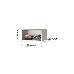 Шафа 2-дверна з антресоллю MebelStar Оскар ДСП BL-B, додаткова штанга 80x52x260 см Кашемір (MBS-4785) - мініатюра 4