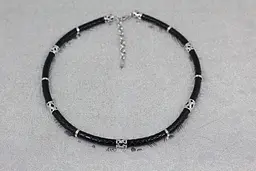 Шнурок Xuping Jewelry кожзам 42 см добавка 6 см 5 мм с серебряными вставками