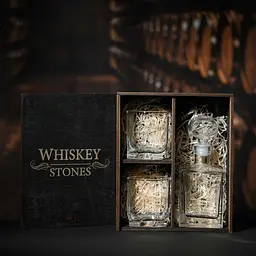 Подарунковий набір віскі Whiskey Stones №12 у дерев'яному пеналі - графин Pasabahce + склянки Luna - мініатюра 2