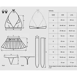 Еротичний костюм школярки з мініспідницею Obsessive Schooly 5pcs costume S/M, біло-червоний - мініатюра 7