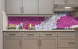 Вініловий кухонний фартух Килим з квітів наклейка для кухні ПВХ Рожевий Happy Pocket Z181758 - мініатюра 5
