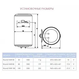 Бойлер електричний накопичувальний Atlantic ROUND VMR 100 (961293) - мініатюра 8