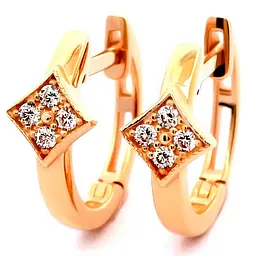 Сережки з червоного золота Геометричні кільця (з40088)