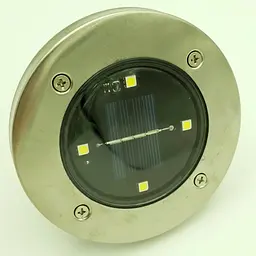 Світильник на сонячній батареї DISK Lights підсвічування для саду 4 Led сталевий - мініатюра 3