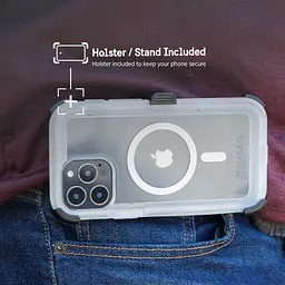 Оригінальний протиударний чохол для iPhone 14 Pro Pelican Voyager MagSafe Прозорий аналог OtterBox Defender з кліпсою - мініатюра 7