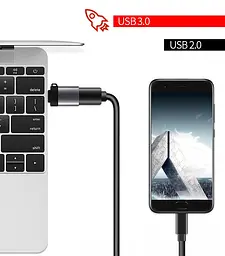Адаптер Перехідник Type-C-мама на microUSB GT Black (6151884324) - мініатюра 3