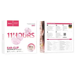 Навушники Hoco EW57 Auspicious clip-on true бездротовий BT headset |BT5.3, 70/450mAh, 11h| pink - мініатюра 2