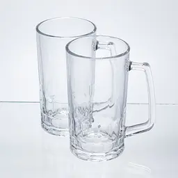 Набір кухлів для пива Yiwu Patterned Stein скляних 2 штуки по 530 мл кружки для пива скло з ручками міцний посуд HP-17-61 - мініатюра 4