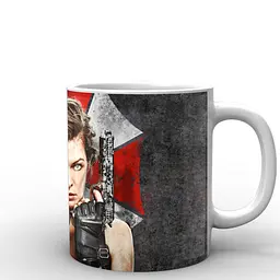 Кухоль GeekLand Resident Evil Обитель зла еліс на тлі лого RE.02.015 330 мл білий - мініатюра 3