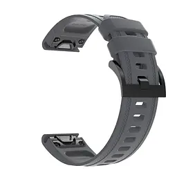 Силіконовий ремінець на смарт годинник Garmin 42,43 mm, Silicone, grey, зі зручною застібкою, на фітнес браслет, ArmorStandart (ARM60812) - мініатюра 3
