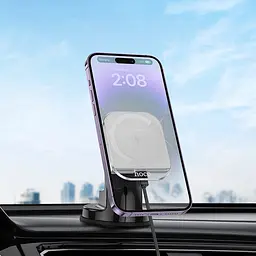 Автотримач Hoco HW18 магнітний з бездротовою зарядкою 15W білий - мініатюра 4