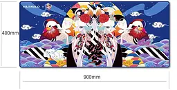 Ігрова поверхня Varmilo Lovebirds Desk Mat XL (900х400х3мм) Blue (ZDB032-01) - мініатюра 4