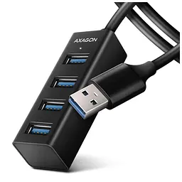 Концентратор AXAGON USB 3.1 to 4xUSB 3.0 1.2m black (HUE-M1AL) - мініатюра 1