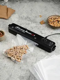 Вакууматор Vacuum Sealer вакуумний пакувальник для їжі, побутовий вакууматор чорний - мініатюра 5
