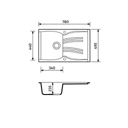 Кухонна мийка Adamant New Line 780x495x235 білий 325223, Білий - мініатюра 2