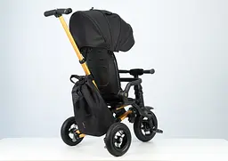 Велосипед складаний триколісний дитячий Qplay Nova Pro з надувними колесами Gold Matt - Black (S800NovaProGoldBlack) - мініатюра 10