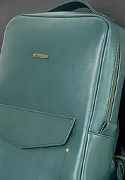 Шкіряний жіночий міський рюкзак на блискавці Cooper зелений краст - мініатюра 5