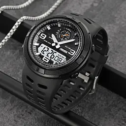 Наручний годинник чоловічий 1655BKWT Black-White Skmei acs0030650 - мініатюра 4