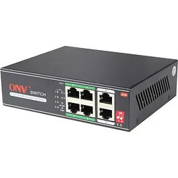 Комутатор ONV H1064PLD 4-Port Gigabit PoE+ + 2-Port Gigabit Uplink Desktop (H1064PLD) - мініатюра 3