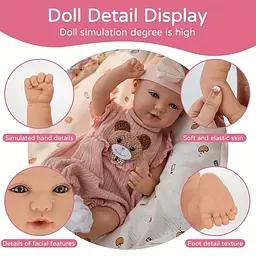 Лялька Реборн 46 см м’яконабивна реалістичний пупс Reborn Baby - мініатюра 5