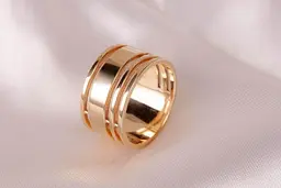Широка каблучка з жовтого золота 19 K-0029