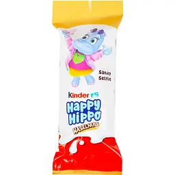 Вафельний батончик Kinder Happy Hippo Hazelnut з молочно-горіховою начинкою 20,7 г (8000500423608)