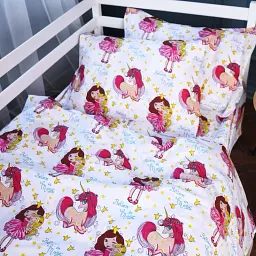 Простирадло Mirson на резинці Kids Time 17-0704 Принцеса та Єдиноріг 80х160 см бязь різнобарвне (2200010502879) - мініатюра 2