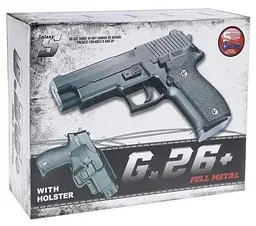 Дитячий пістолет на кульках Galaxy "Sig Sauer 226" G26+ чорний з кобурою - мініатюра 3