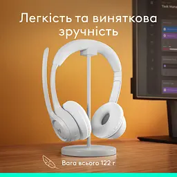 Гарнітура Logitech Zone 300 Wireless Headset BT White (981-001417) - мініатюра 8