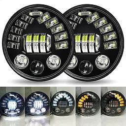 LED-фари 5 в 1 з поворотниками та ДХО S4C 7" - мініатюра 2