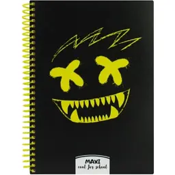 Блокнот Maxi А5, пластикова обкладинка, спіраль, 80 арк., клітинка (MX20832-13)