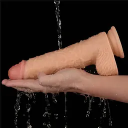 Реалістичний вібратор Vibrating Power Basics Cock тілесний 23.6см - мініатюра 9