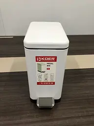Відро для сміття з плавним закриттям прямокутне Koer TC-010210-08 10 л white KR5598, Білий матовий - мініатюра 2