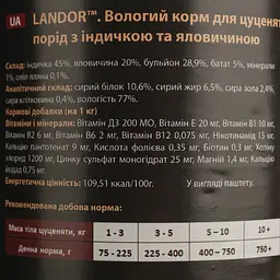 Вологий корм для цуценят Landor індичка з яловичиною 400 г - мініатюра 6