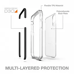 Оригинальный противоударный чехол для iPhone XS / iPhone X Gear4 Piccadilly D3O Black + Прозрачный - миниатюра 4