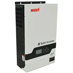 Гiбрiдне ДБЖ MUST PV18-5248PRO, 5200W, 48V, ток заряда 1-60A, 160-275V, MPPT (80А, 450 Vdc)