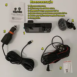 Відеореєстратор на 3 камери DashCam (спереду + позаду + салон) FullHD - мініатюра 6