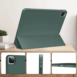 Чохол-книжка BeCover Tri Fold Soft TPU з кріпленням Apple Pencil для Apple iPad Pro 11 2020/2021/2022 Dark Green (711110) - мініатюра 6