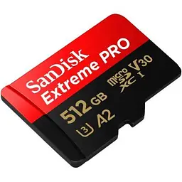 Карта пам'яті SanDisk 512 GB microSDXC UHS-I U3 Extreme Pro+SD Adapter (SDSQXCD-512G-GN6MA) - мініатюра 3