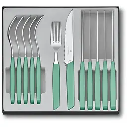 Набір кухонний Victorinox Swiss Modern Table Set 12шт з мятн. ручкою (6 ножів steak 6 віделок)